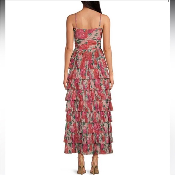 Gianni Bini Plisse Metallic Dress PROM WEDDING - Picture 2 of 4